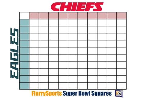 Super Bowl Squares Printable 2023