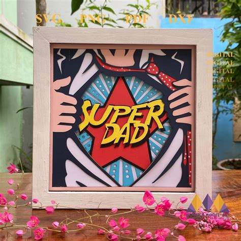 Download Super Dad 3D Shadow Box Paper Light Box