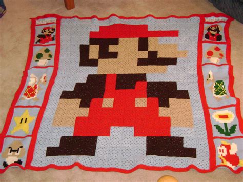 Super Mario Crochet Blanket