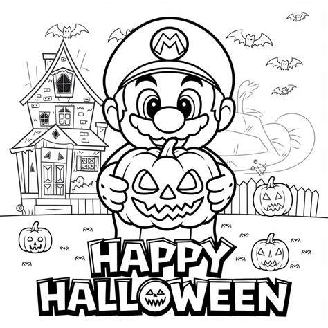 Super Mario Halloween Coloring Pages