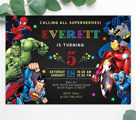 Superhero Invitations Template