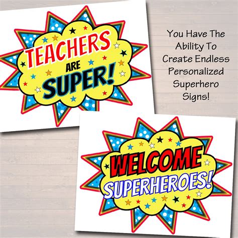 Superhero Teacher Appreciation Free Printables