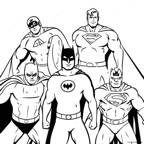 Superheroes Coloring Page