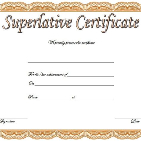 Superlatives Certificate Template