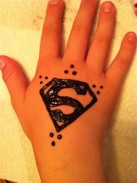 superman logo pattern temporary tattoo sticker Superman