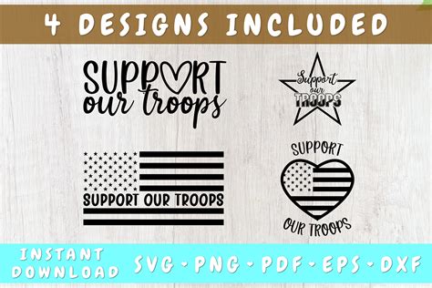 Support our Troops with Pride: Get Creative with Our High-Quality Support Our Troops SVG Designs!