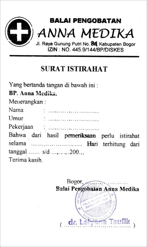 Surat Dokter Jakarta Barat