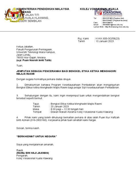 Surat Rasmi Kepada Datuk