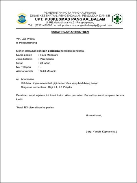 Surat Rujukan Contoh