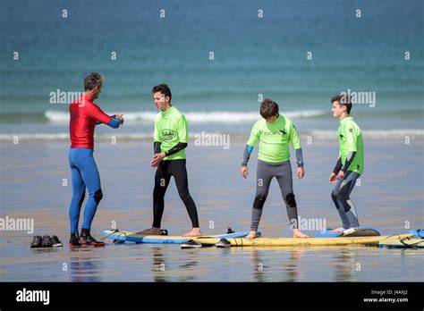 Surf instructor teaching