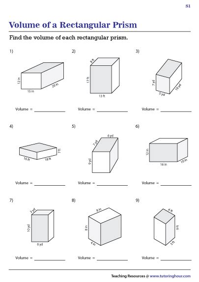 Surface Area Of Rectangular Prism Worksheet Kuta