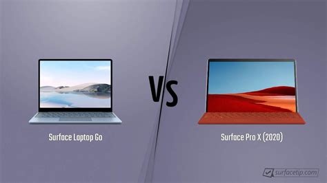 Surface Laptop Go vs. Surface Pro X tech specs