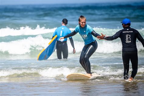 Surfing lesson demonstration