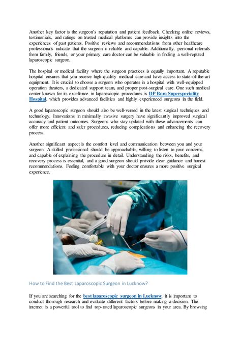 Surgeon Experience and Reputation