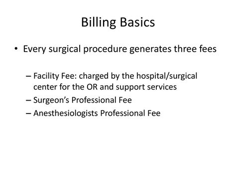 Surgical Fees and Anesthesia