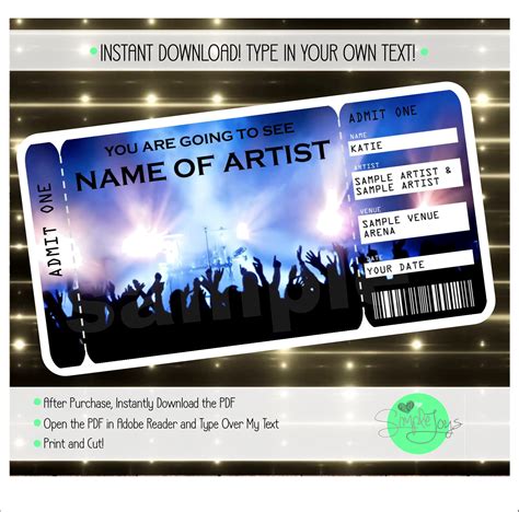 Surprise Concert Ticket Template