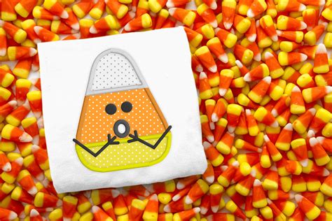Surprised Candy Corn | Applique Embroidery