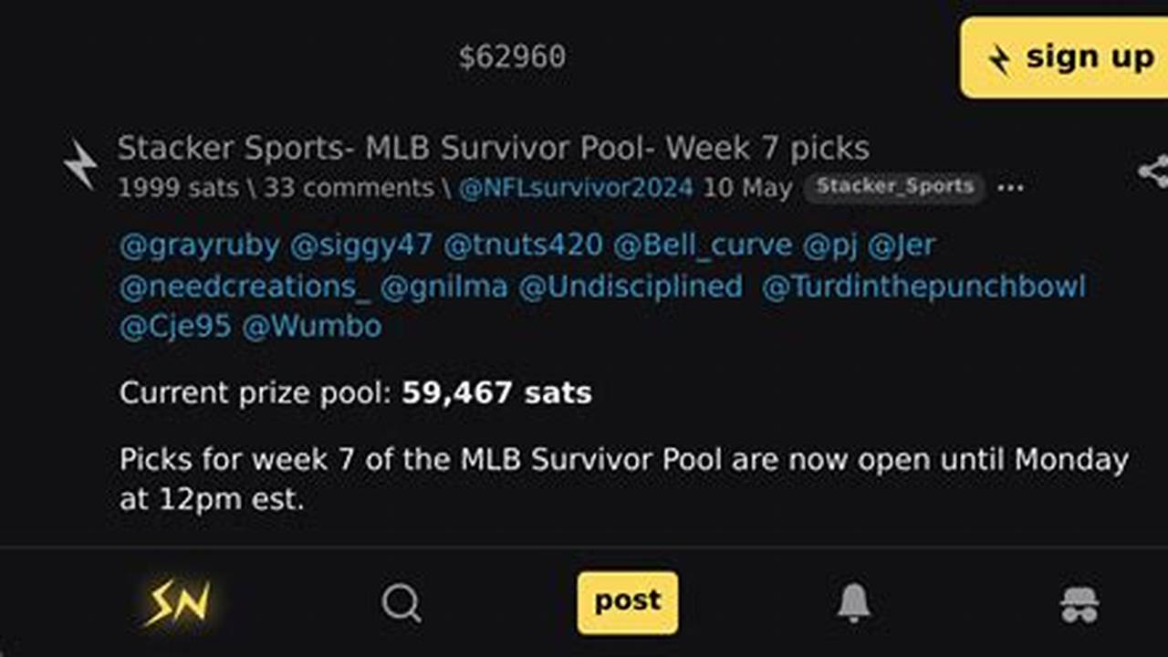 Survivor Pool Week 7 2024