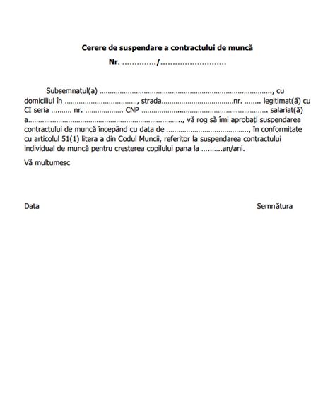 Suspendarea contractului de munca