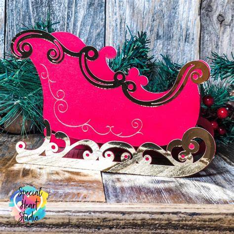 Magical & Festive: Elevate Your Holiday Decor with Stunning 3D Christmas Sleigh SVG Cut Files!