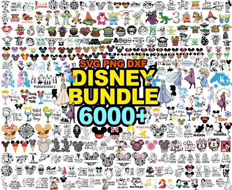 Experience the Magic of Disney with our SVG Bundle - Unleash Your Inner Animator Today!