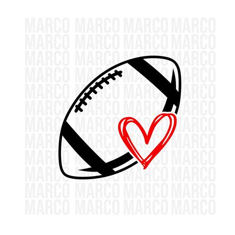 Fancy and Fun: Fall in Love with Svg Football Heart - A Must-Have for Sports Fans!