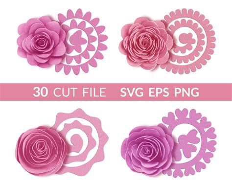 Svg Rolled Paper Flower Template