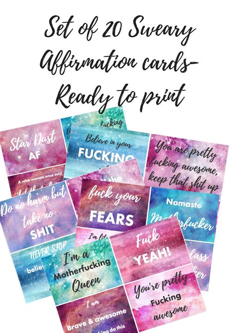 Sweary Affirmations Printable
