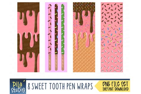 Download Sweet Pen Wraps PNG File Set Commercial Use