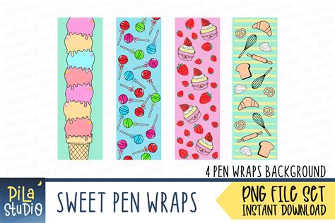 Download Sweet Pen Wraps PNG File Set Files
