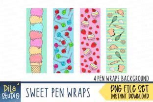Download Sweet Pen Wraps PNG File Set Silhouette DXF Files