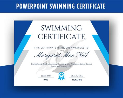 Swimming Certificate Templates Free