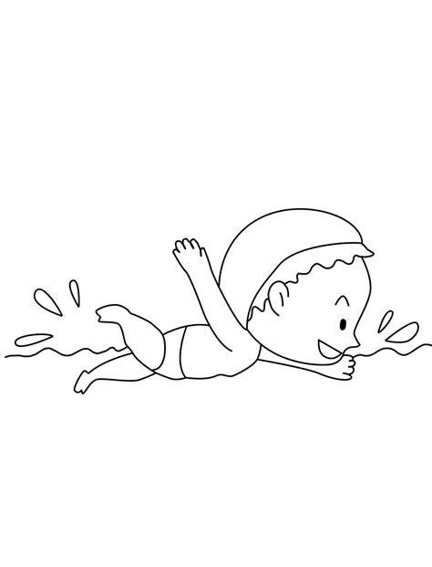 Swimming Coloring Page