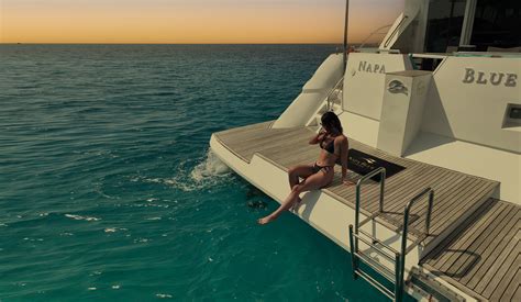 Swimming on Catamaran