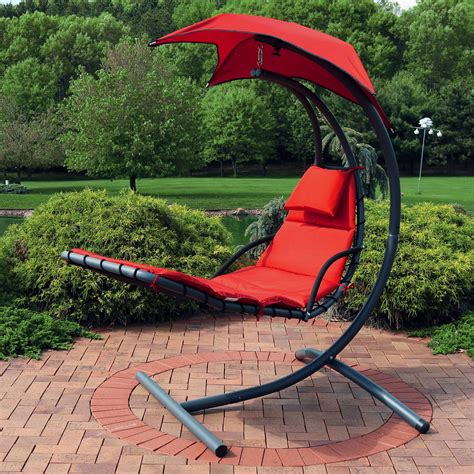 Modway Landscape Outdoor Patio Hanging Chaise Lounge Swing Chair Bed