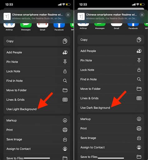 Switch Between Light and Dark Backgrounds in Apple Notes on iOS and iPadOS
