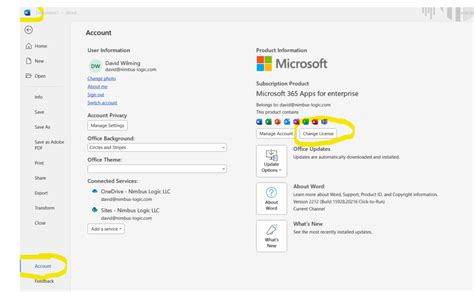 Switch Microsoft Office License