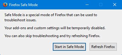 Switch to Firefox Safe Mode