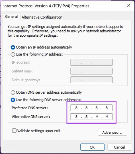 Switch to Google DNS