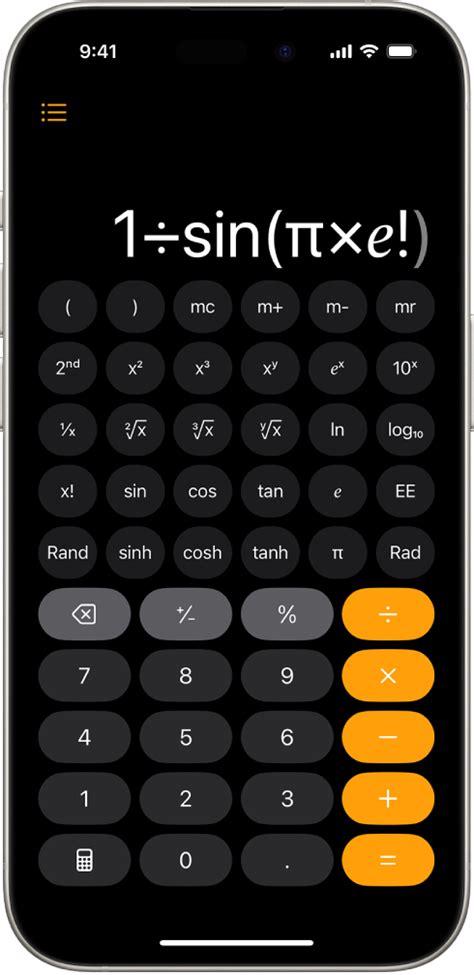 Switch to Scientific Mode in iOS Calculator App