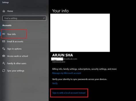 Switch to a Local Account on Windows 10 After Setup