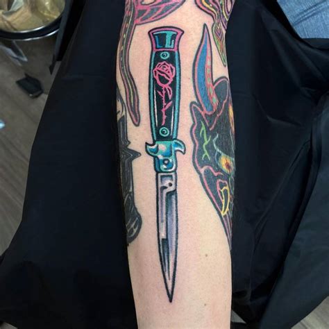 Switchblade Knife Tattoo