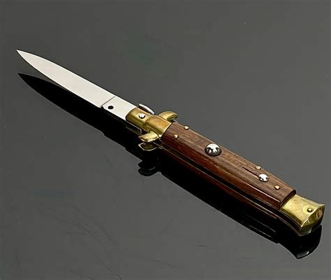 Switchblade Knife Wood Handle
