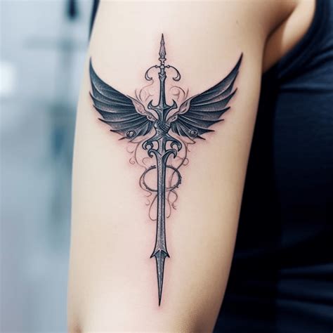 Sword Tattoo With Wings