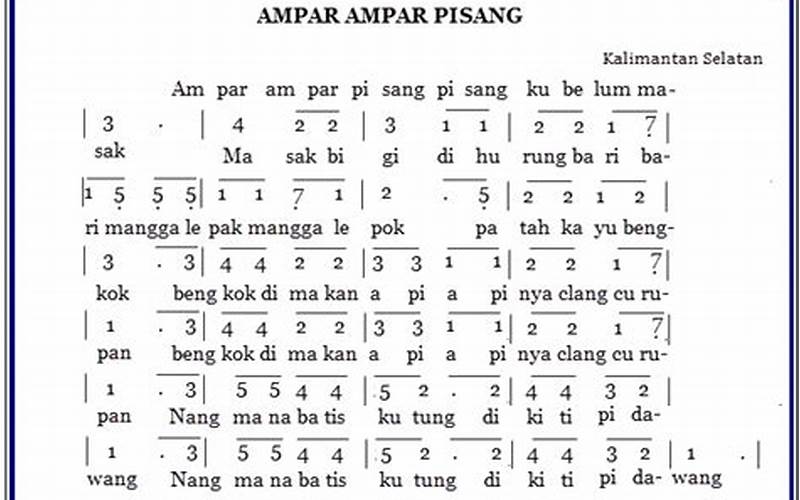 Syair Lagu Daerah Kalimantan Selatan