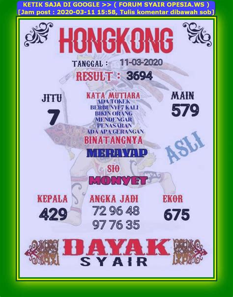 Syair Kode Hongkong