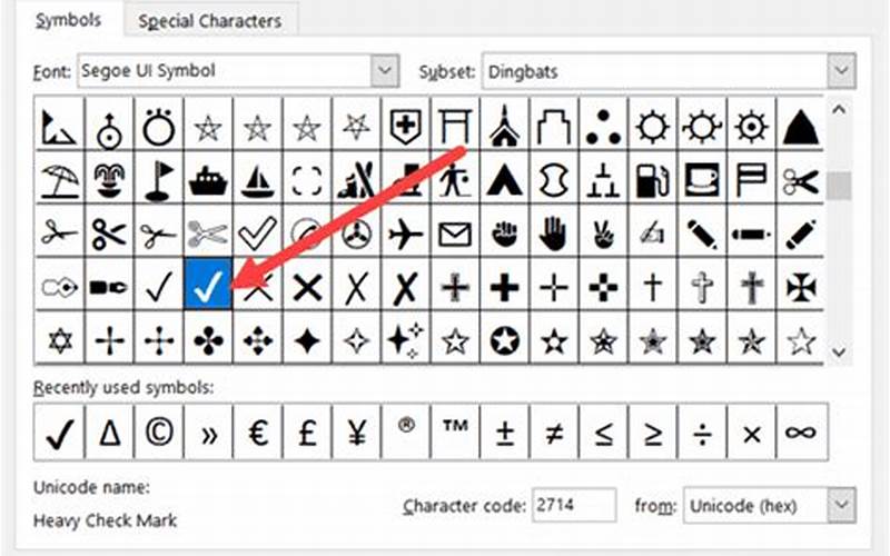 Symbol Command Check Mark Excel