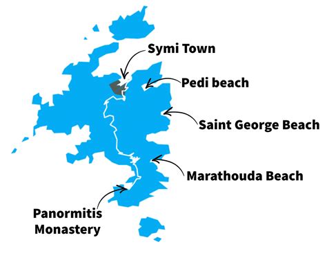 Symi boat trip map