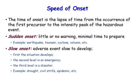 Symptoms and Onset Speed