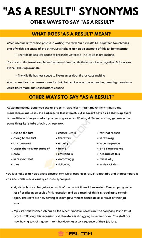 Discover the Perfect Substitute for As A Result and Unleash the Power of Your Writing!